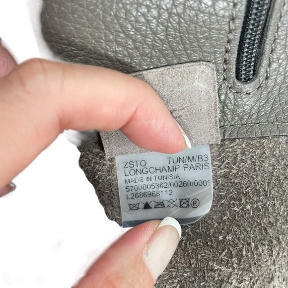 Longchamp Le Roseau Essential Tote Bag Shoulder Bag Pebble Leather Gray - Picture 14 of 15